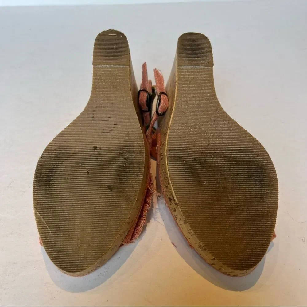 Madden Girl Women's Coral Cloth Wedge Sandals Size 6 1/2